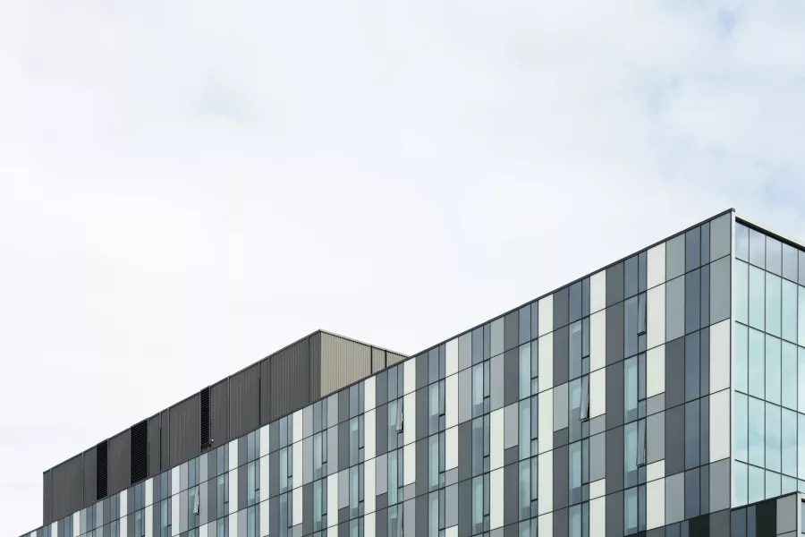 Gray/white building